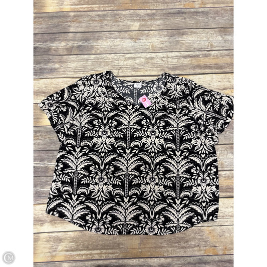 Top Short Sleeve By Croft And Barrow In Black, Size: 2x