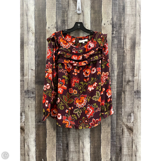 Top Long Sleeve By Loft In Red, Size: Xlp