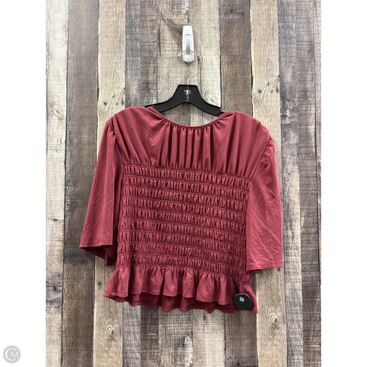 Top Short Sleeve By Evereve In Red, Size: M