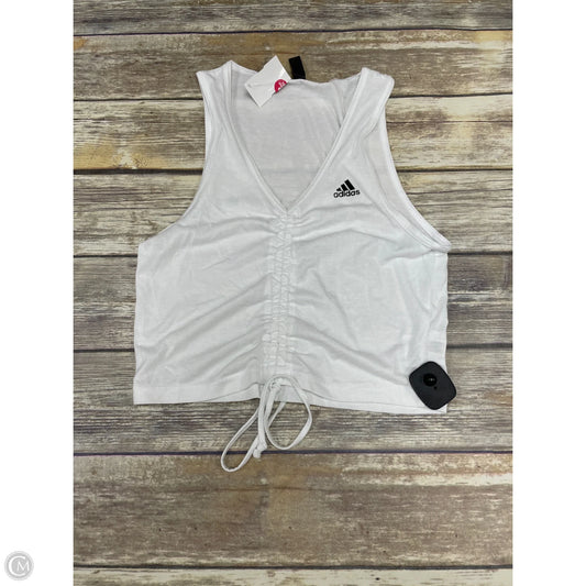 Athletic Tank Top By Adidas In White, Size: M