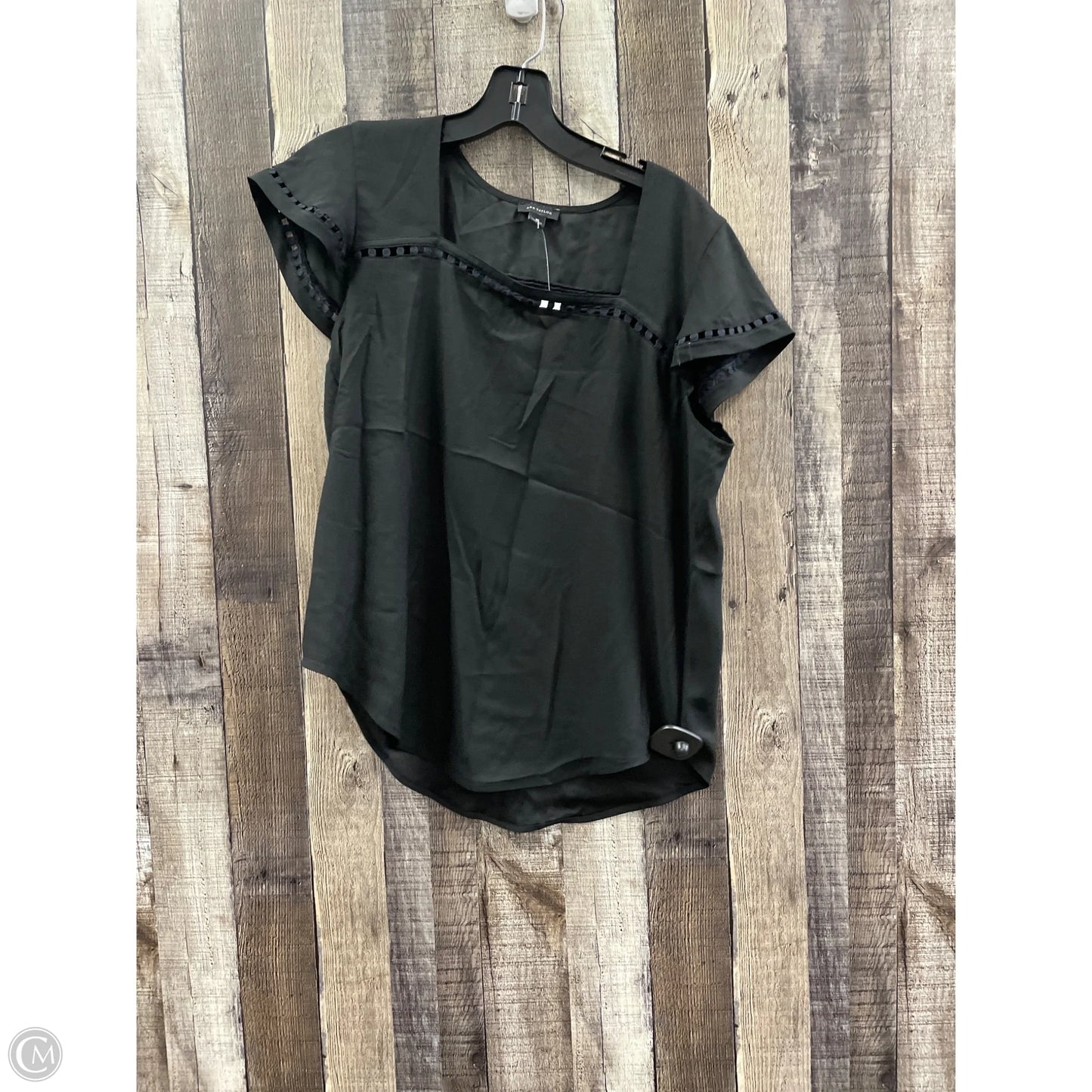 Top Short Sleeve By Ann Taylor In Black, Size: S