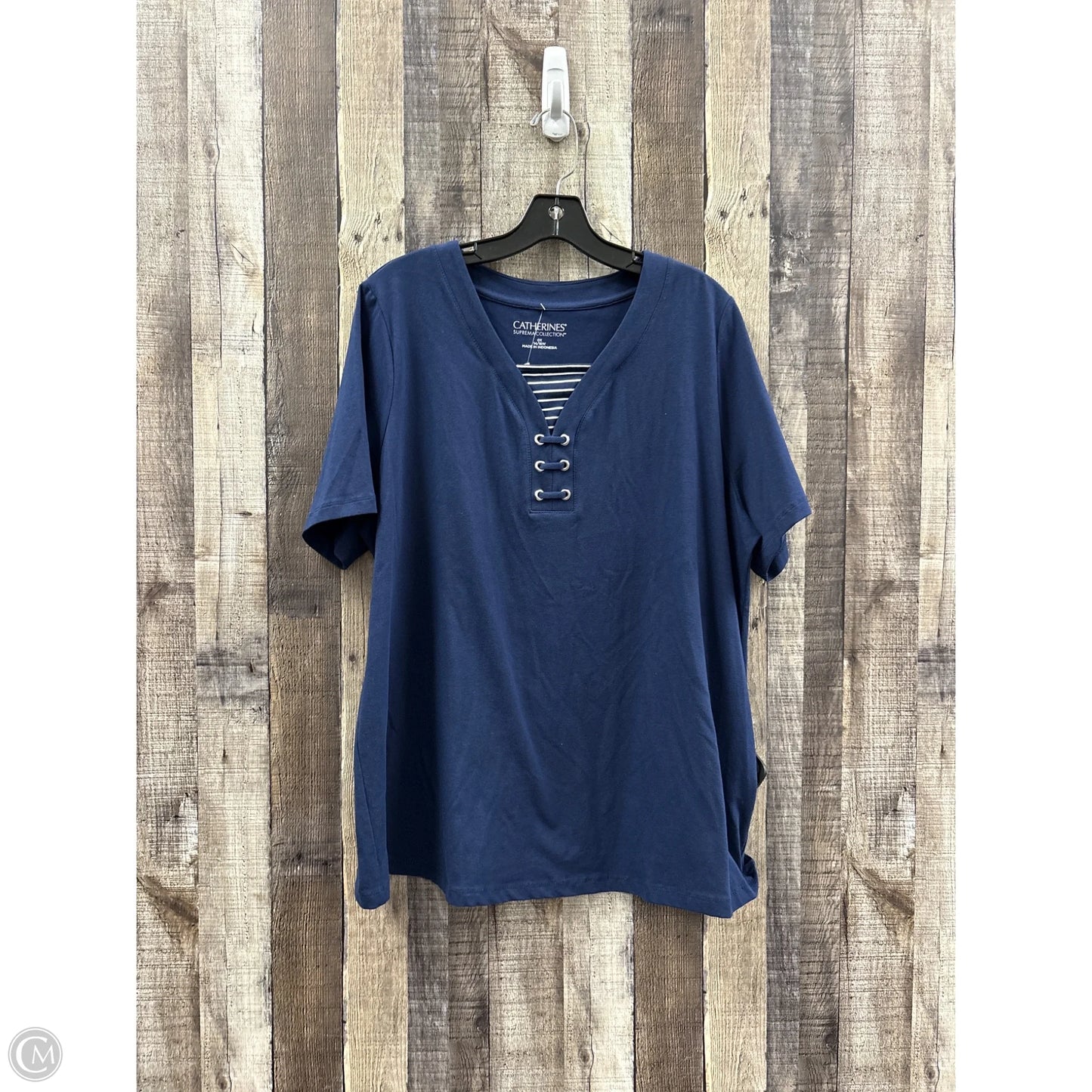 Top Short Sleeve By Catherine Malandrino In Blue, Size: Xl