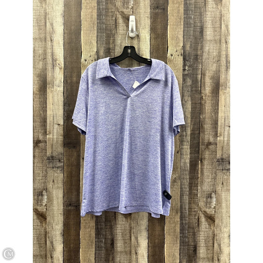 Athletic Top Short Sleeve By Cmf In Purple, Size: 2x