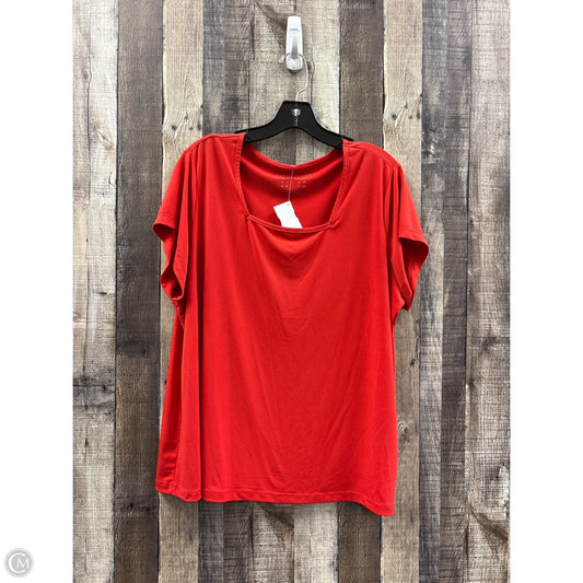 Top Short Sleeve By Susan Graver In Red, Size: 1x