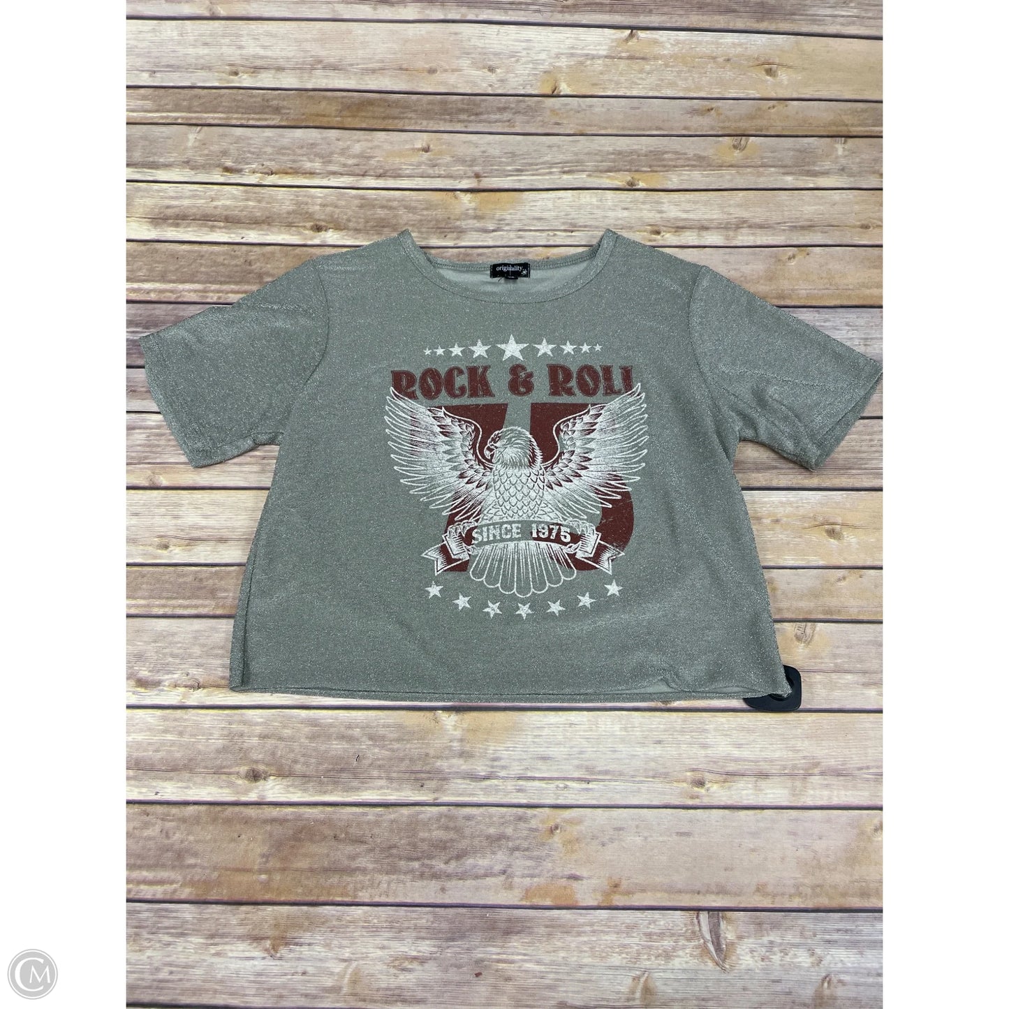 Top Short Sleeve By Originality In Grey, Size: Xs