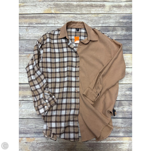 Top Long Sleeve By Shein In Tan, Size: Xl