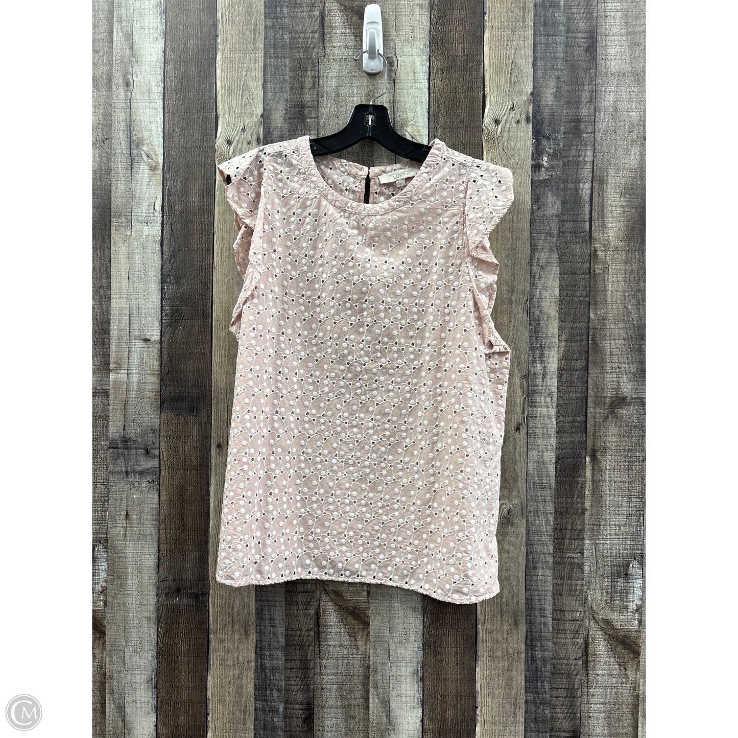 Top Short Sleeve By Loft In Pink, Size: L