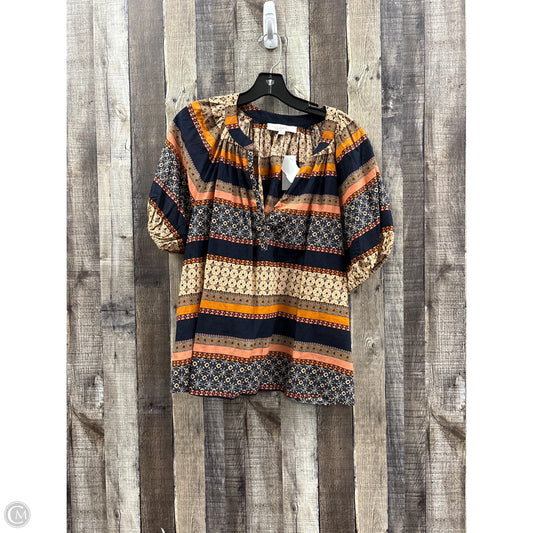 Top Short Sleeve By Loft In Multi-colored, Size: L
