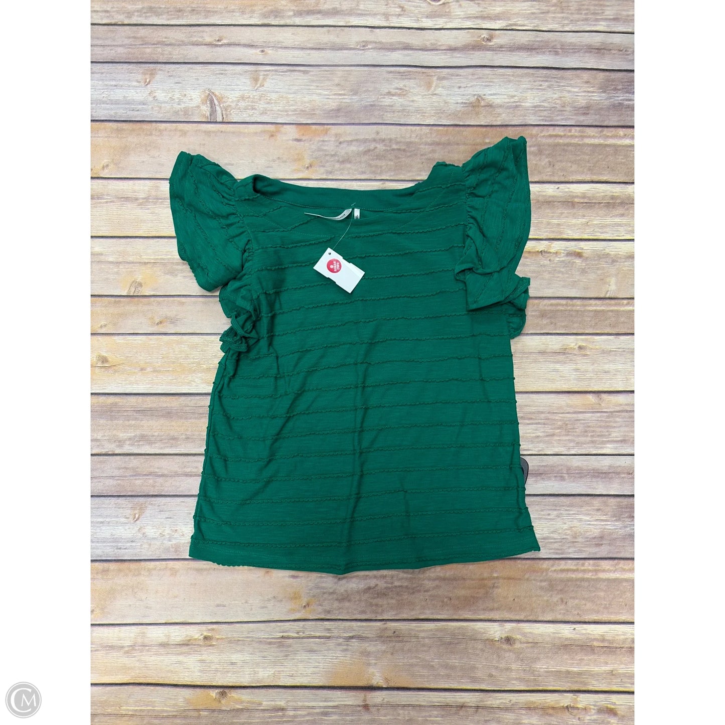 Top Short Sleeve By Anthropologie In Green, Size: Xxs