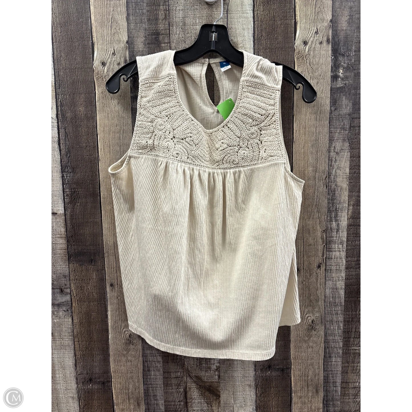 Top Sleeveless By Old Navy In Tan, Size: Xl