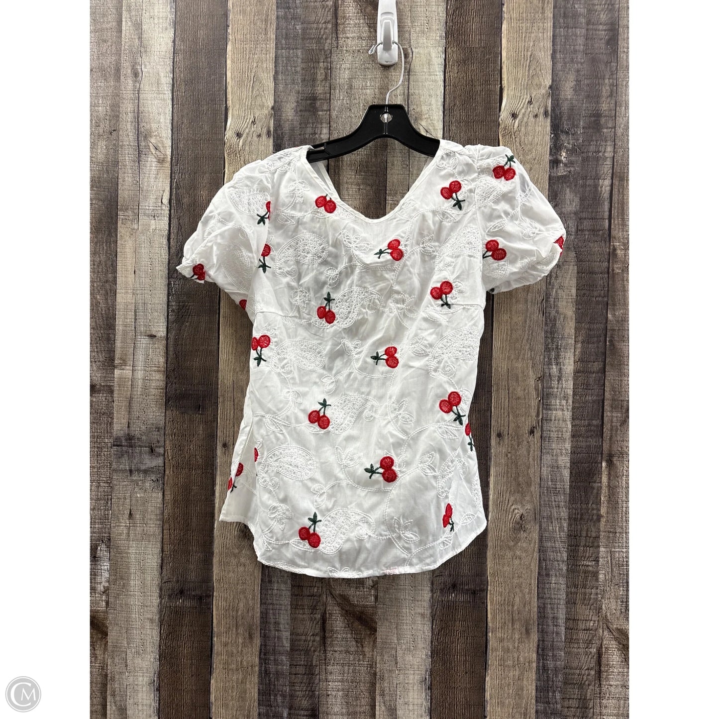 Top Short Sleeve By Shein In White, Size: L
