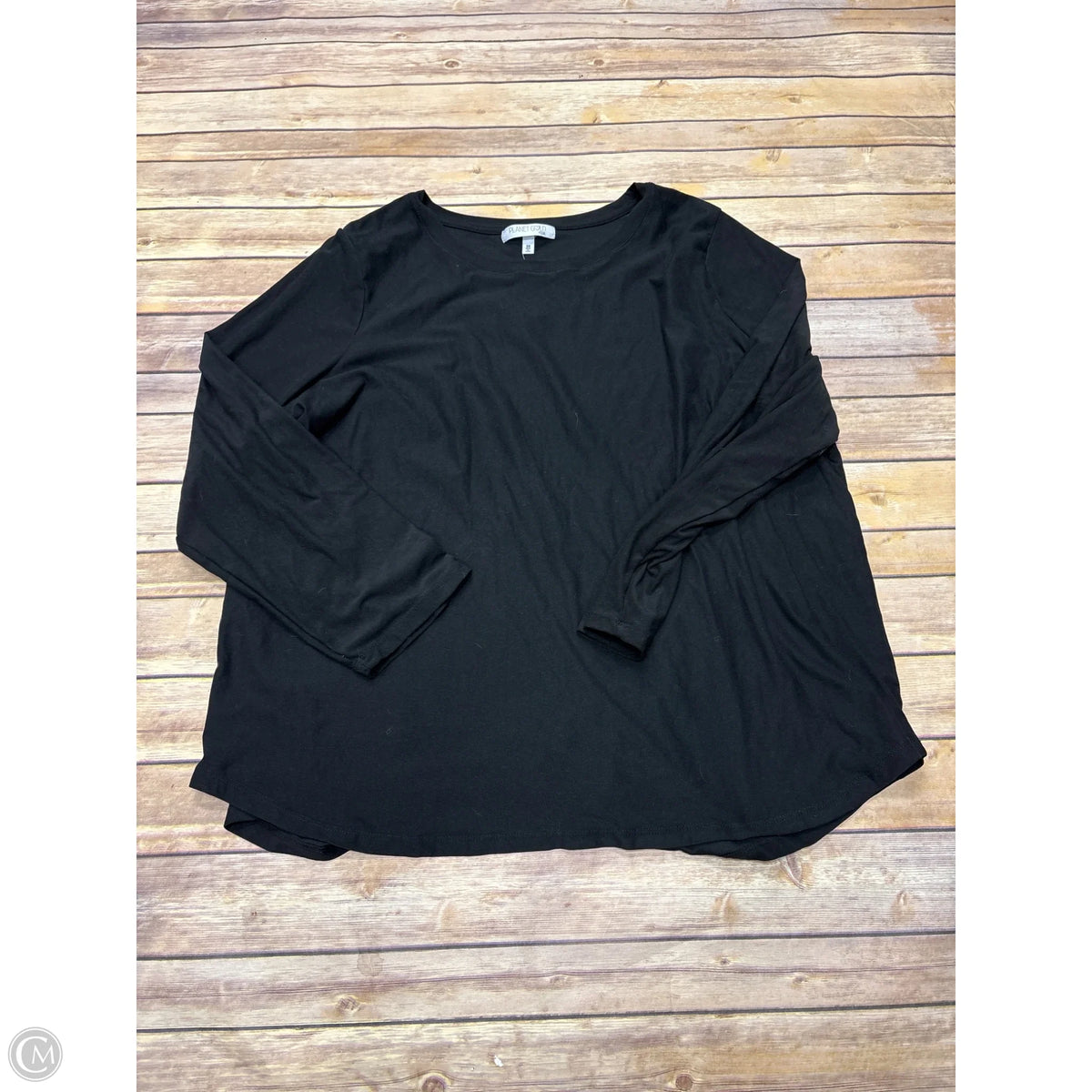 Top Long Sleeve Basic By Planet Gold In Black, Size: 3x