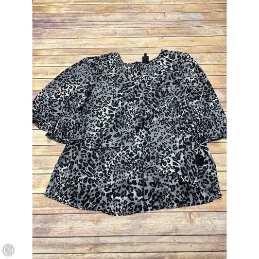 Top 3/4 Sleeve By Bobeau In Grey, Size: 2x
