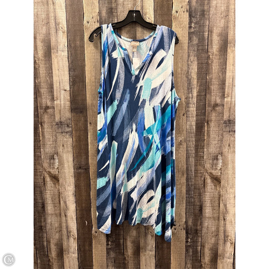 Dress Casual Midi By Chicos In Blue, Size: Xl