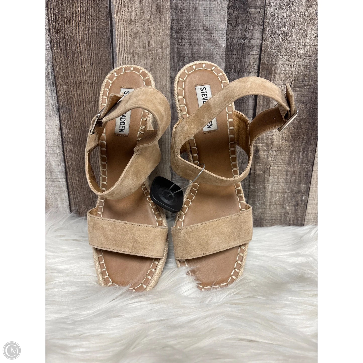 Sandals Heels Wedge By Steve Madden In Brown, Size: 8.5