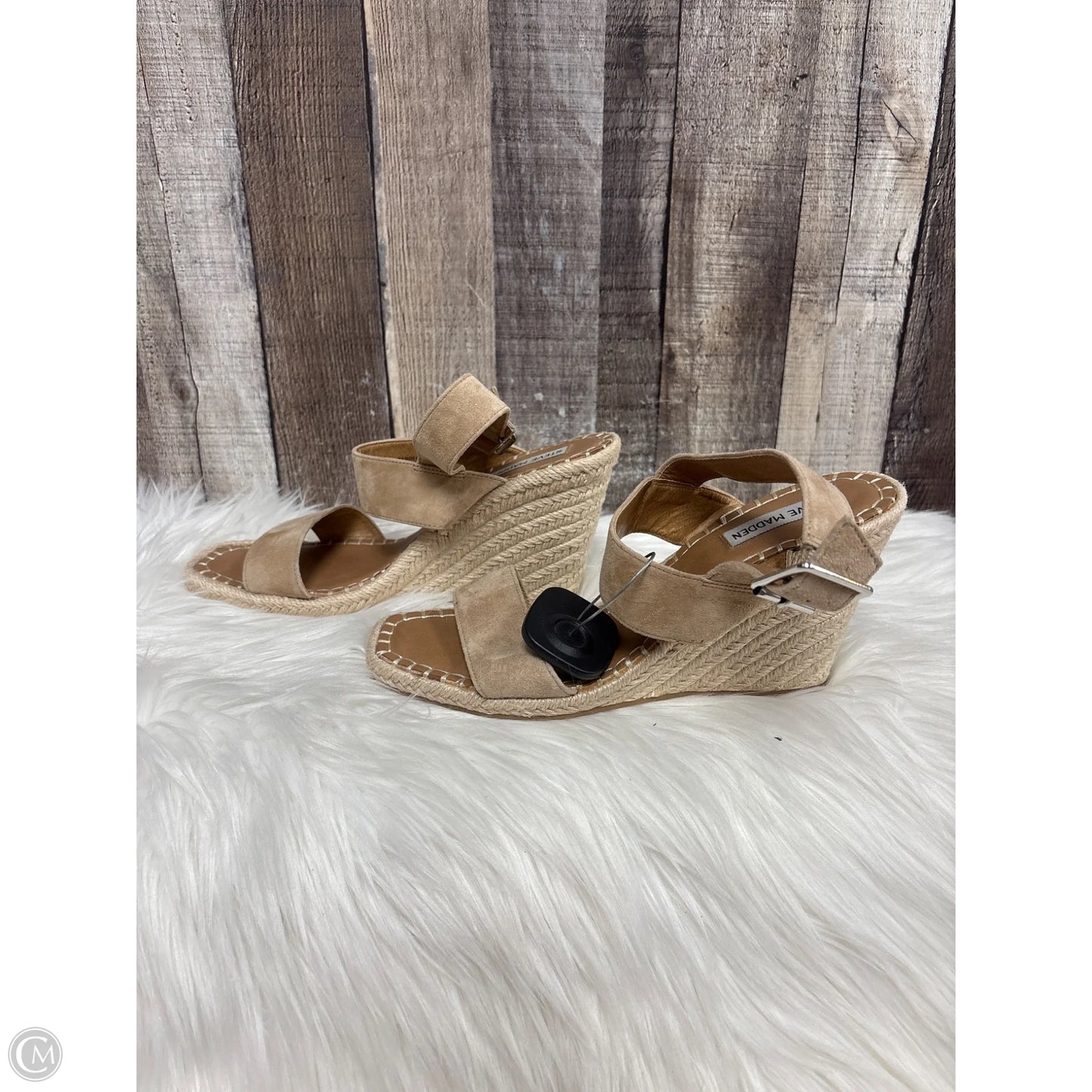Sandals Heels Wedge By Steve Madden In Brown, Size: 8.5