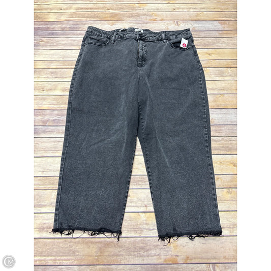 Jeans Cropped By Ava & Viv In Black Denim, Size: 26