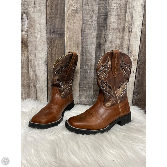 Boots Leather By Ariat In Brown, Size: 6.5