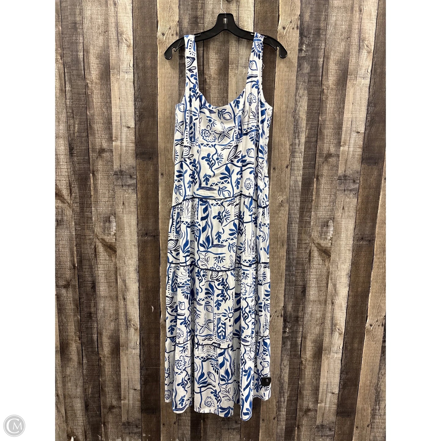 Dress Casual Maxi By Cece In Blue & White, Size: L