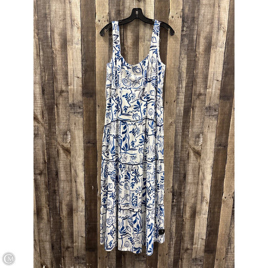 Dress Casual Maxi By Cece In Blue & White, Size: L