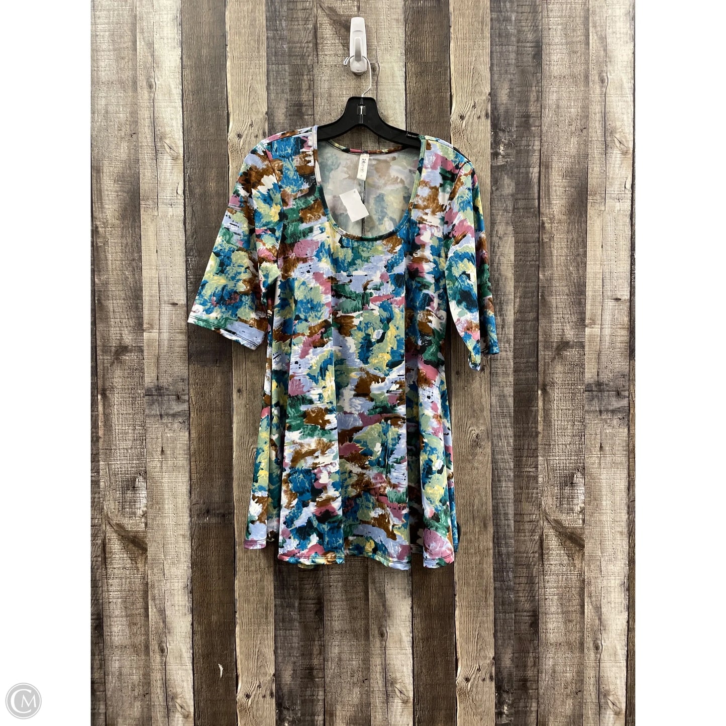 Tunic Short Sleeve By Cme In Floral Print, Size: Xl