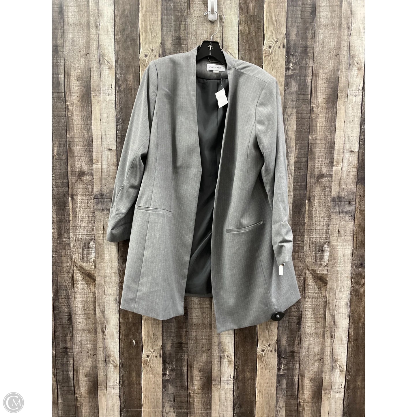 Blazer By Calvin Klein In Grey, Size: L