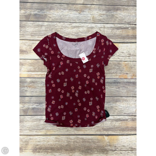 Top Short Sleeve By Loft In Red, Size: Xxs