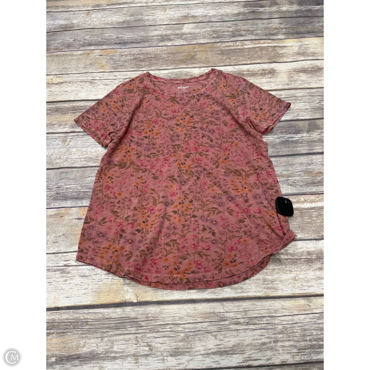 Top Short Sleeve Basic By Old Navy In Floral Print, Size: M