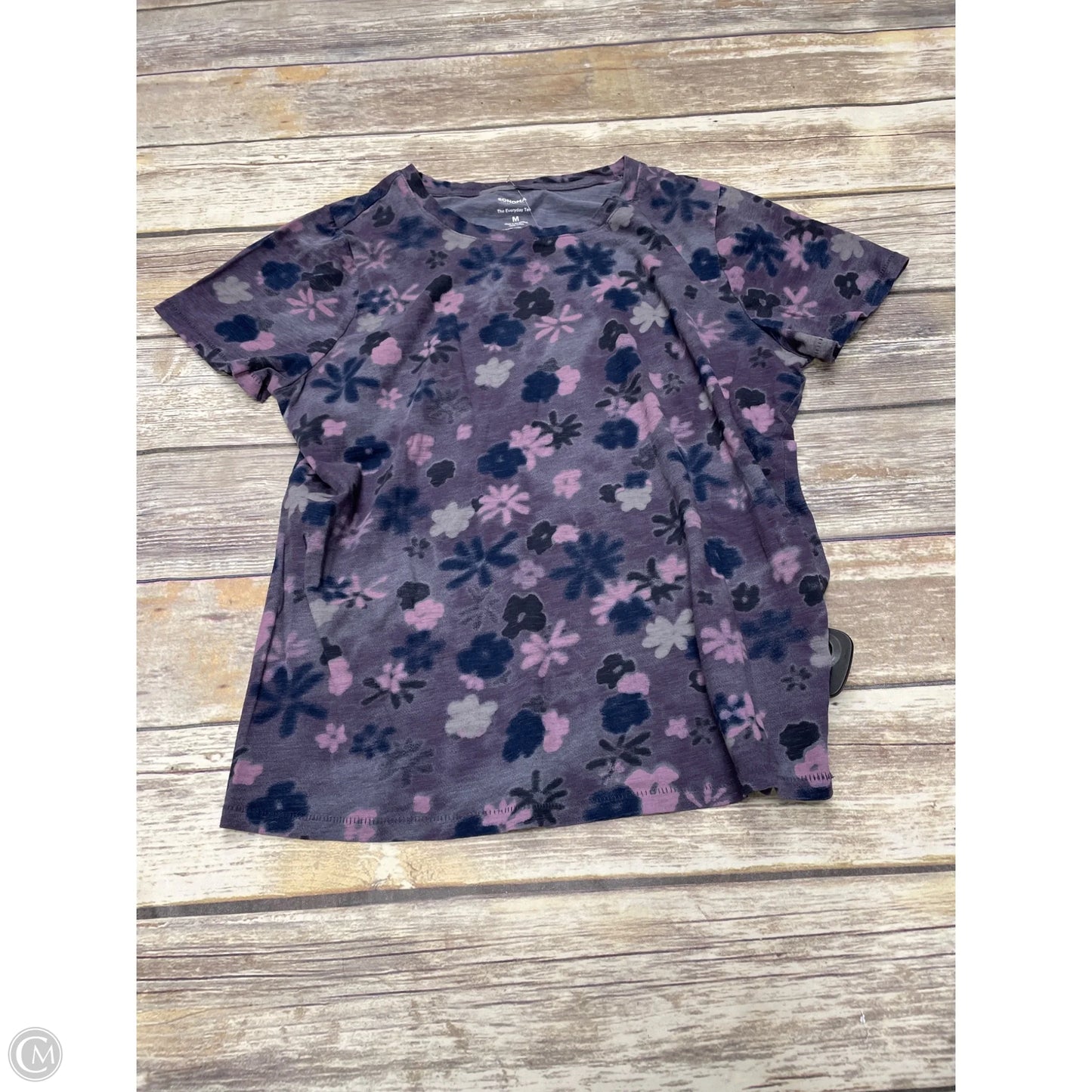 Top Short Sleeve Basic By Sonoma In Floral Print, Size: M