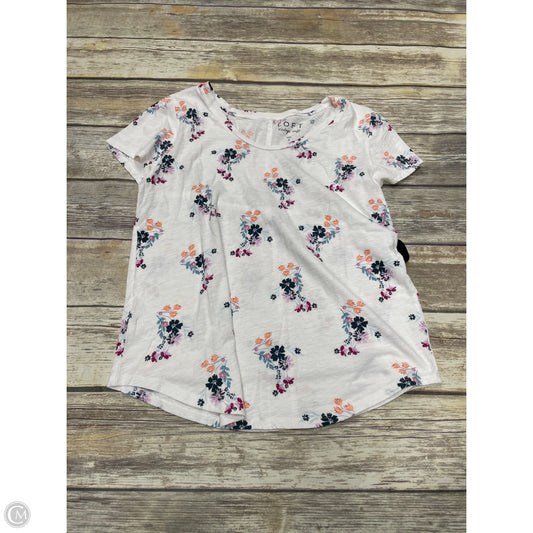 Top Short Sleeve Basic By Loft In Floral Print, Size: S