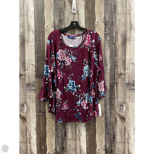 Top Long Sleeve By Apt 9 In Purple, Size: 3x