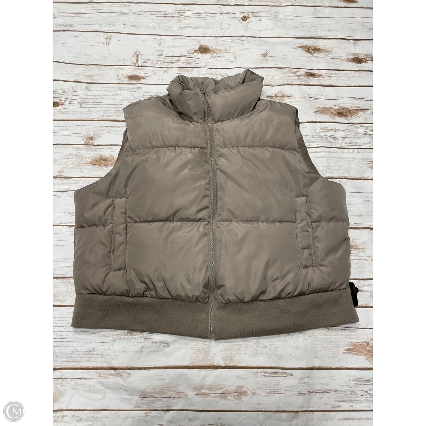 Vest Puffer & Quilted By Cme In Taupe, Size: Xl