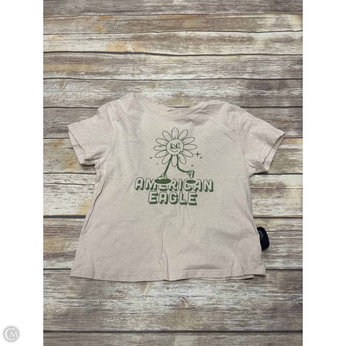 Top Short Sleeve Basic By American Eagle In Beige, Size: Xs