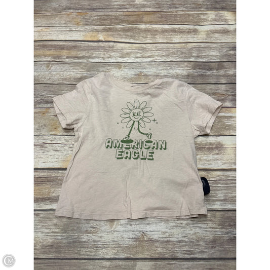 Top Short Sleeve Basic By American Eagle In Beige, Size: Xs