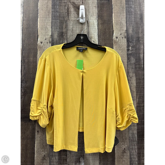 Cardigan By Perceptions In Yellow, Size: 1x