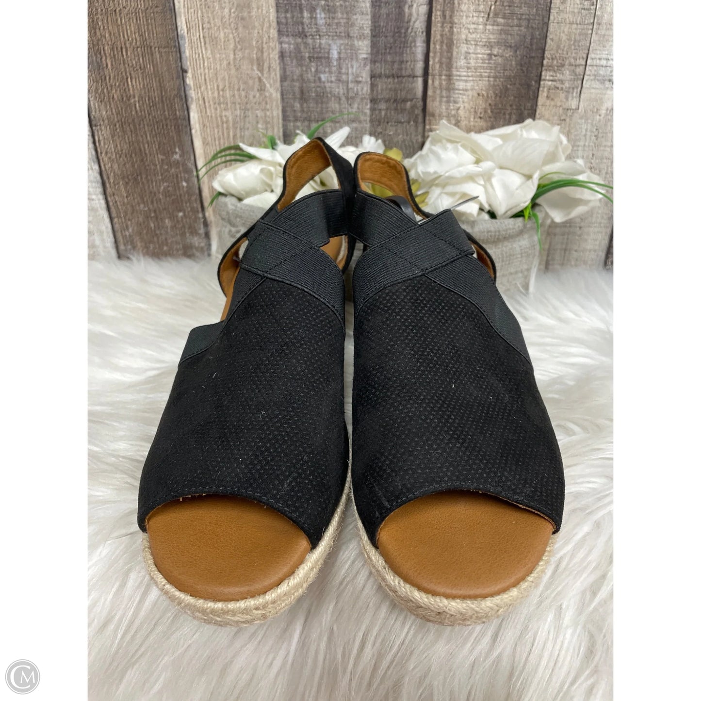 Sandals Heels Wedge By Sonoma In Black, Size: 9