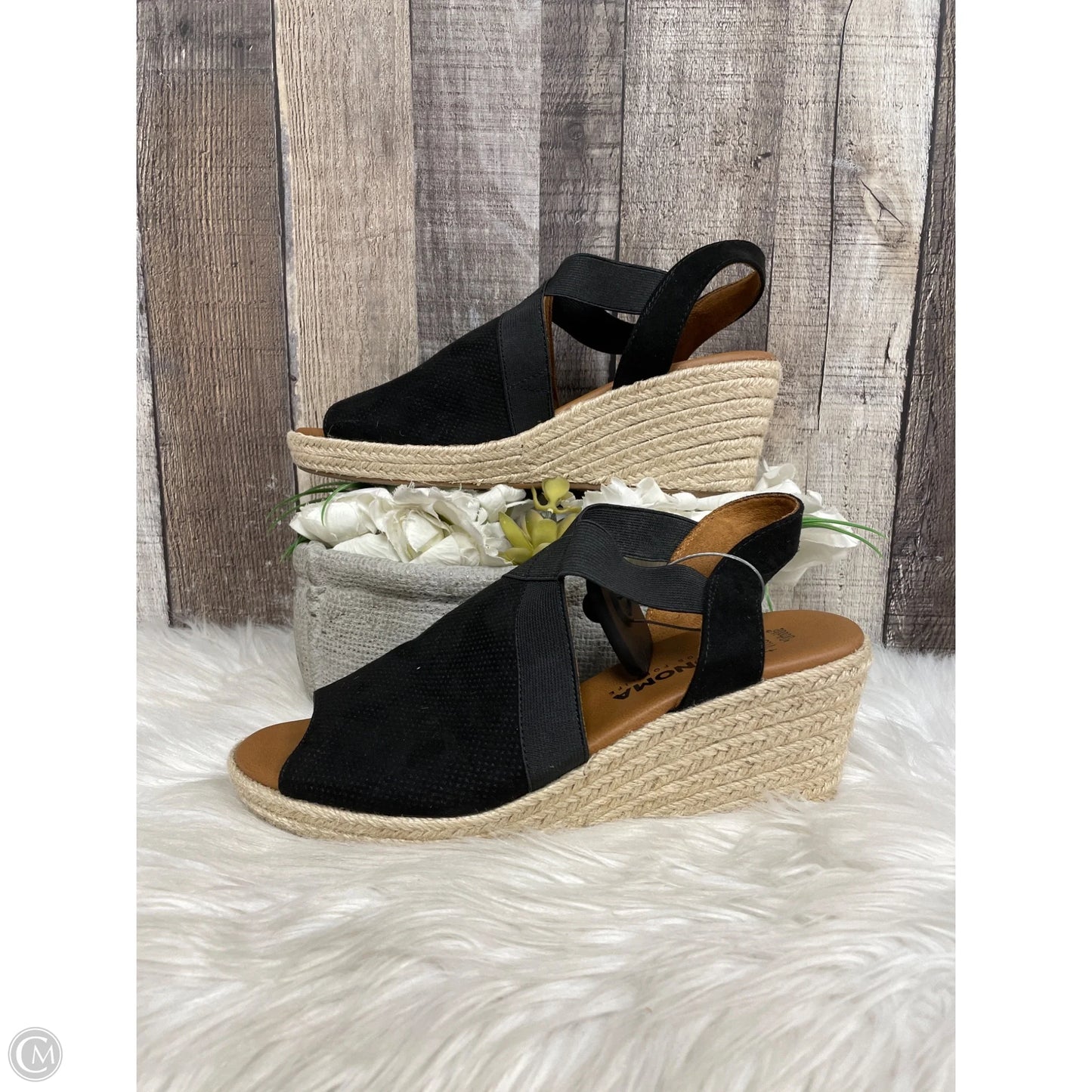 Sandals Heels Wedge By Sonoma In Black, Size: 9