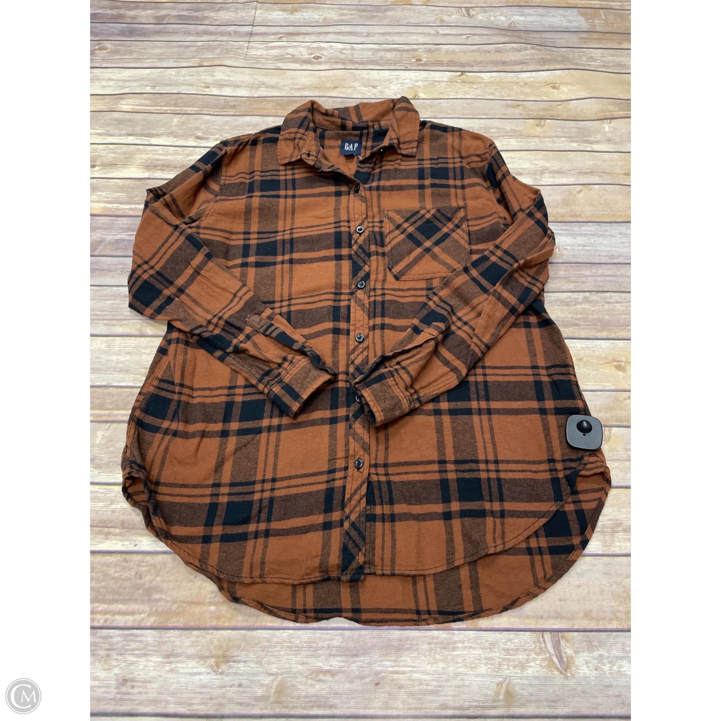 Top Long Sleeve By Gap In Brown, Size: L