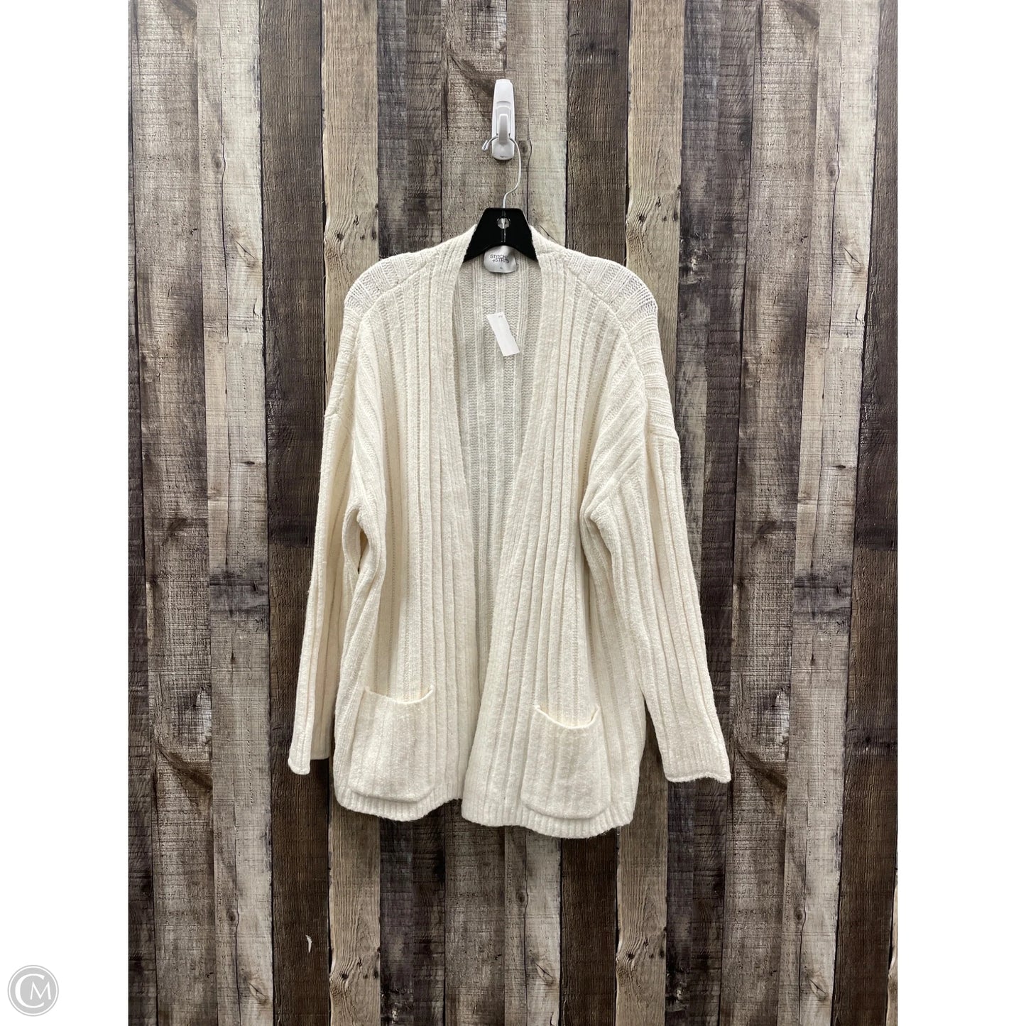 Sweater Cardigan By Cmb In White, Size: Xl