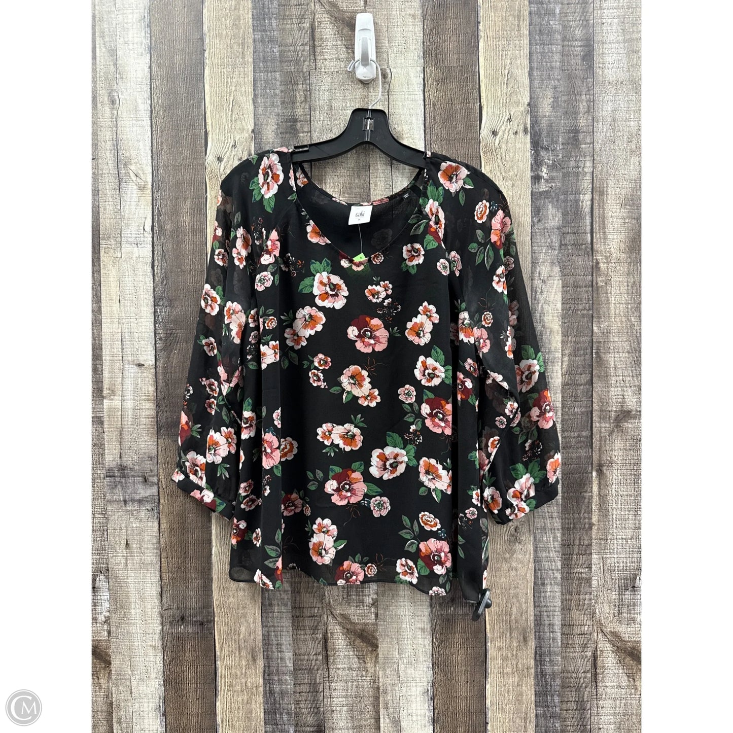 Top Long Sleeve Basic By Cabi In Black, Size: M