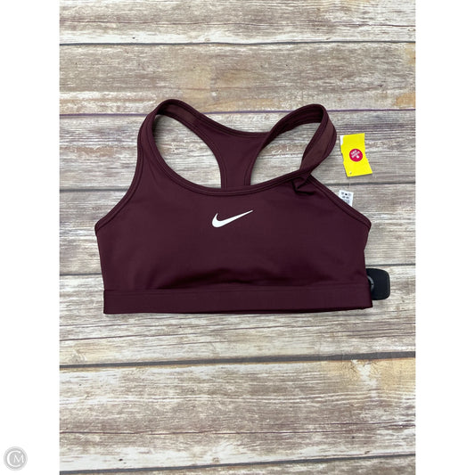 Athletic Bra By Nike In Maroon, Size: S