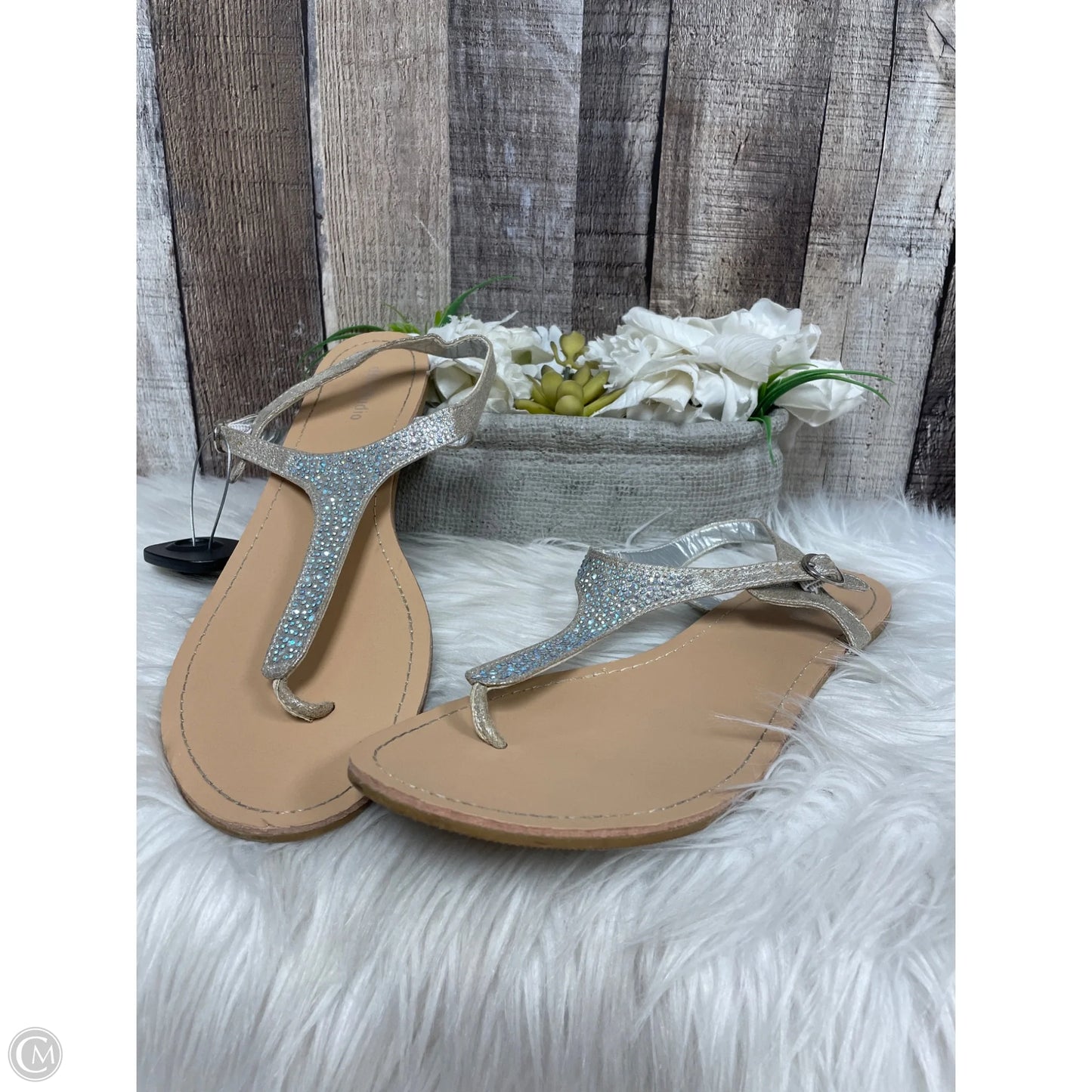 Sandals Flats By Cme In Grey, Size: 11