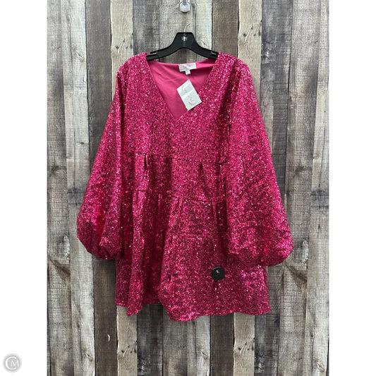 Dress Casual Short By Peach Love Cream California In Pink, Size: L