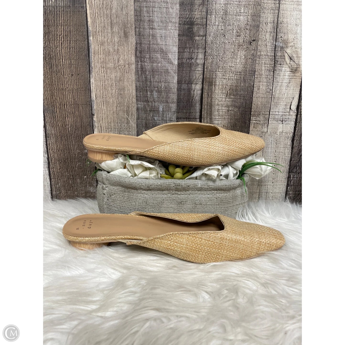Sandals Heels Block By A New Day In Tan, Size: 11