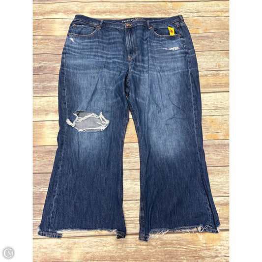 Jeans Straight By American Eagle In Blue Denim, Size: 22