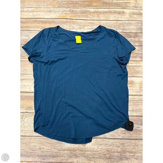 Athletic Top Short Sleeve By Lululemon In Blue, Size: Xl