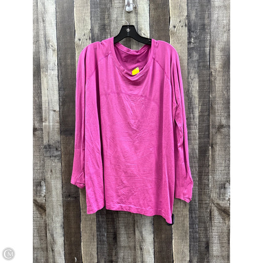 Athletic Top Long Sleeve Collar By Lululemon In Pink, Size: Xl