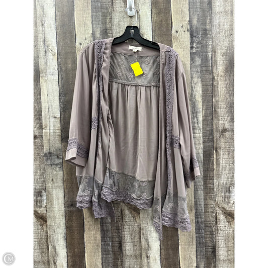 Cardigan By Clothes Mentor In Brown, Size: L