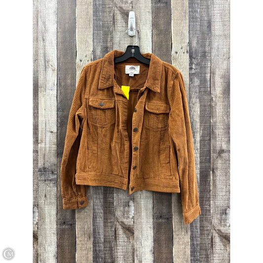 Jacket Denim By Clothes Mentor In Orange, Size: L