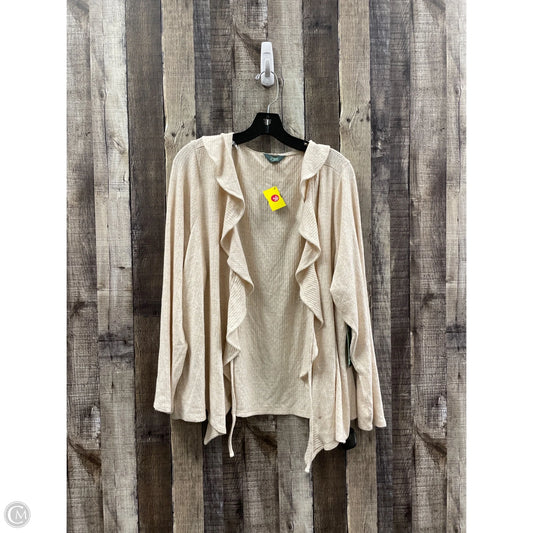 Cardigan By Terra & Sky In Tan, Size: 3x